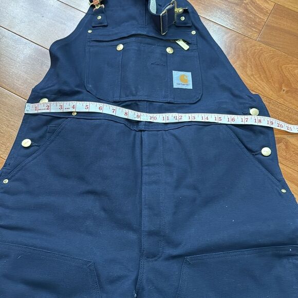 NWT Carhartt Insulated Duck Zip to Thigh Bib Overall Quilt Lined size 38x32 - Picture 14 of 16
